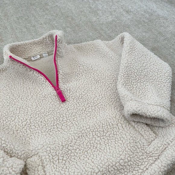 3 for $6 Gap Girls Fleece Teddy Zip Up Pullover M / 8 - Picture 3 of 7